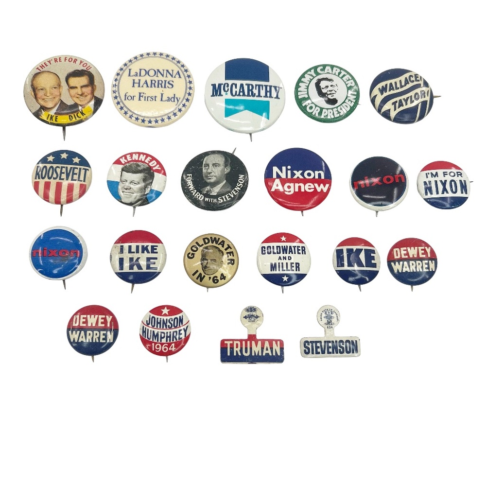 Vintage Lot of Presidential Campaign Buttons/Tabs